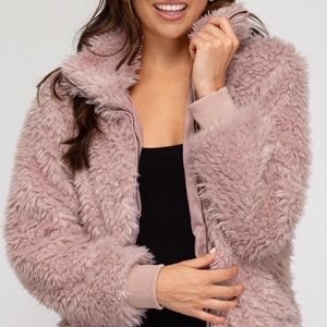 Forever21 Pink Faux Fur Bomber Jacket